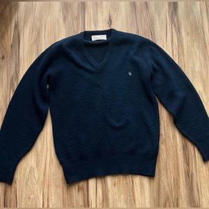 Christian Dior Navy Blue V-Neck Sweater